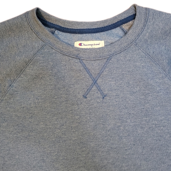 Champion Authentic Heathered Blue Crew Neck Sweatshirt Size M - Picture 4 of 9